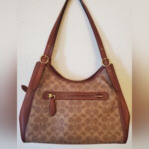 Coach Brown Lori Logo shoulder bag.